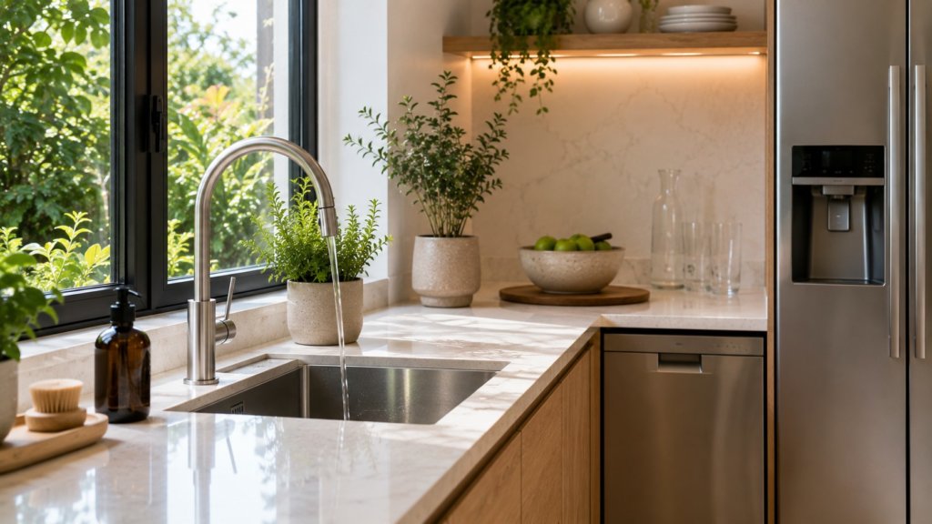 agua en una cocina feng shui
