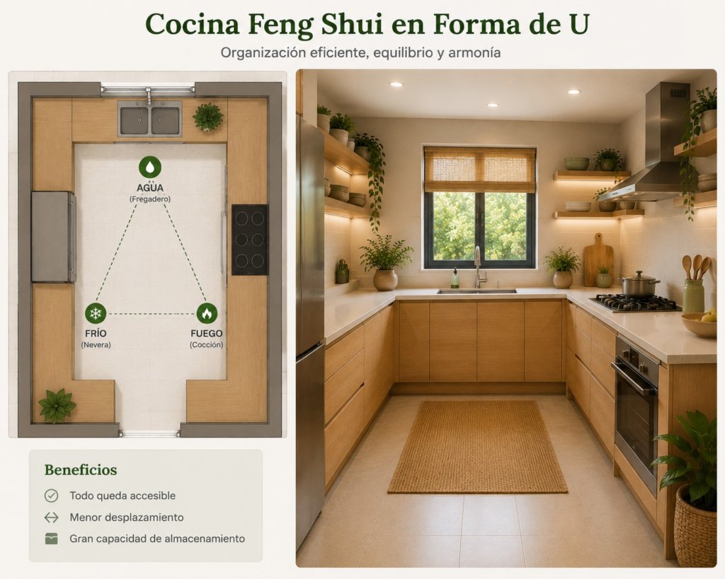 cocina feng shui en U