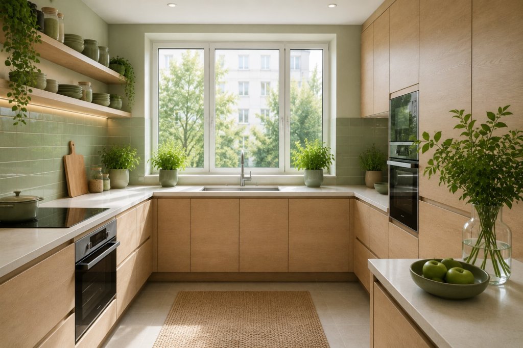 cocina feng shui en el sector norte con elemento madera para equilibrio energético