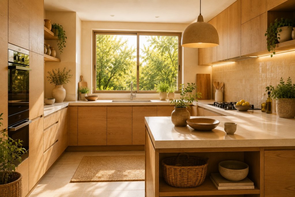 elemento tierra aplicado a una cocina feng shui en el sector sur