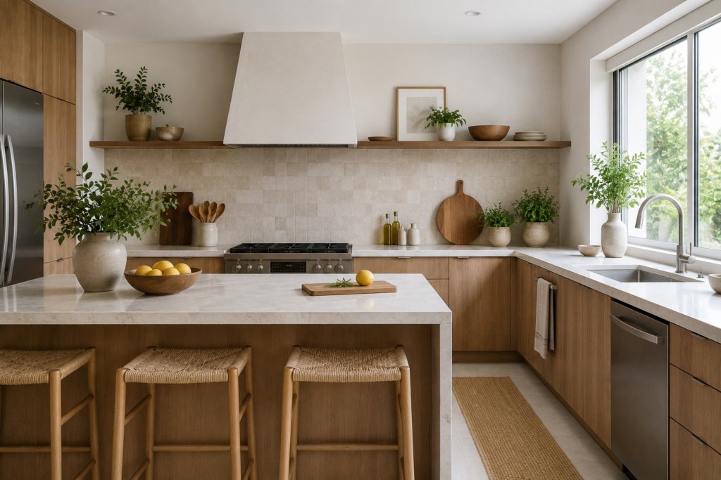 elemento tierra aplicado a una cocina feng shui en el sector este