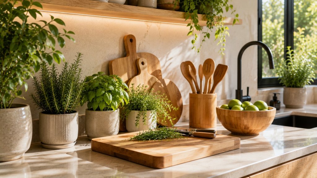 madera en una cocina feng shui