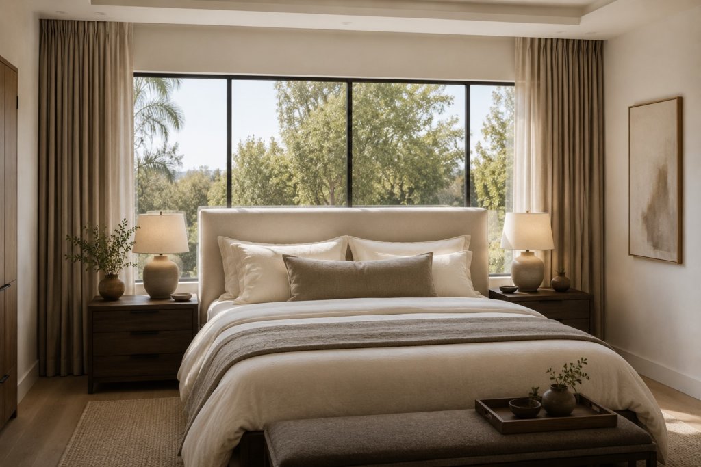 Error Feng Shui en el dormitorio con la cama colocada debajo de una ventana detrás del cabecero