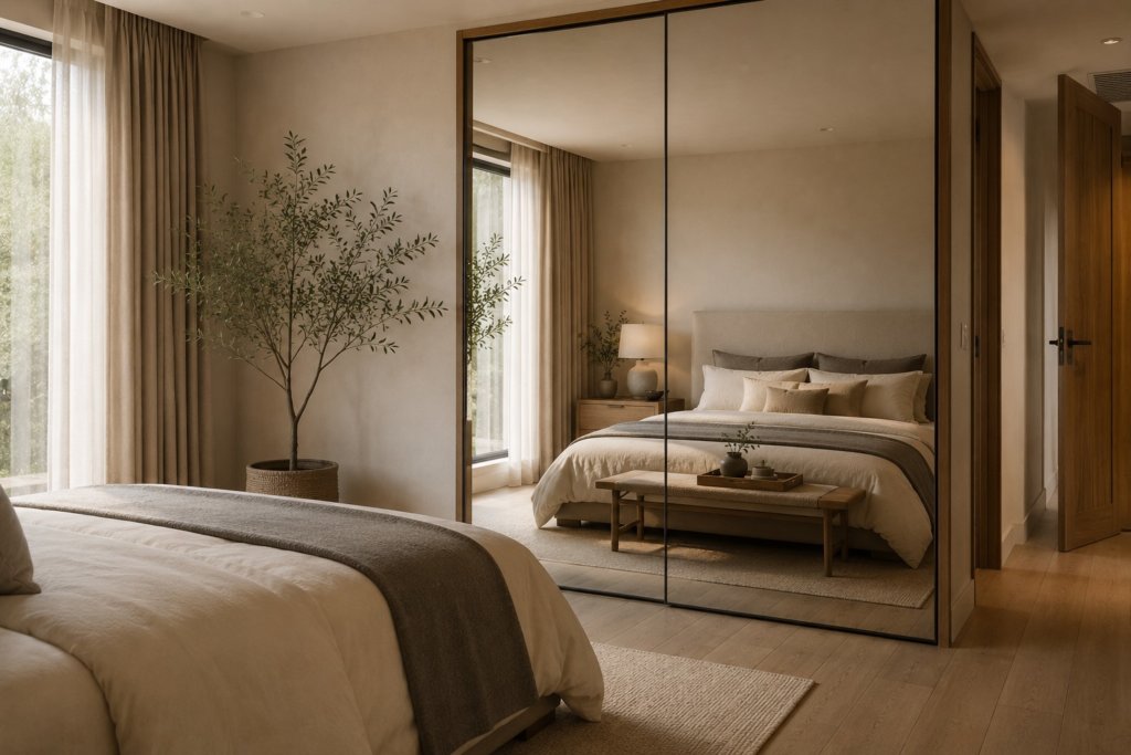 Espejo reflejando la cama en el dormitorio considerado un error según el Feng Shui