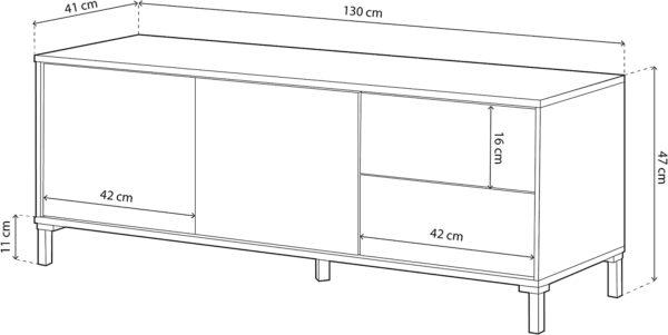 Modulo de TV 2 Puertas y 2 Cajones