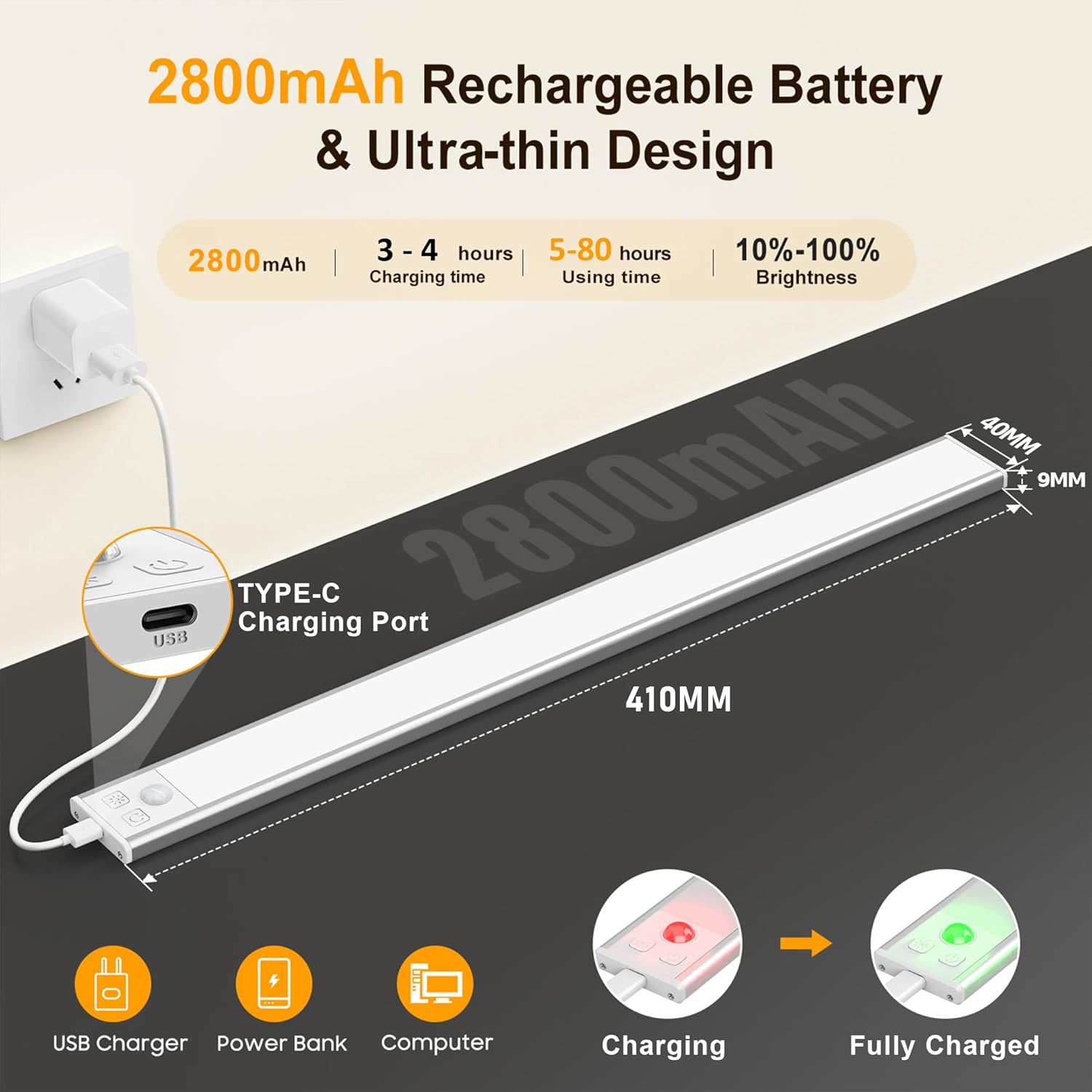 luz armario sensor movimiento para cocina bajo mueble