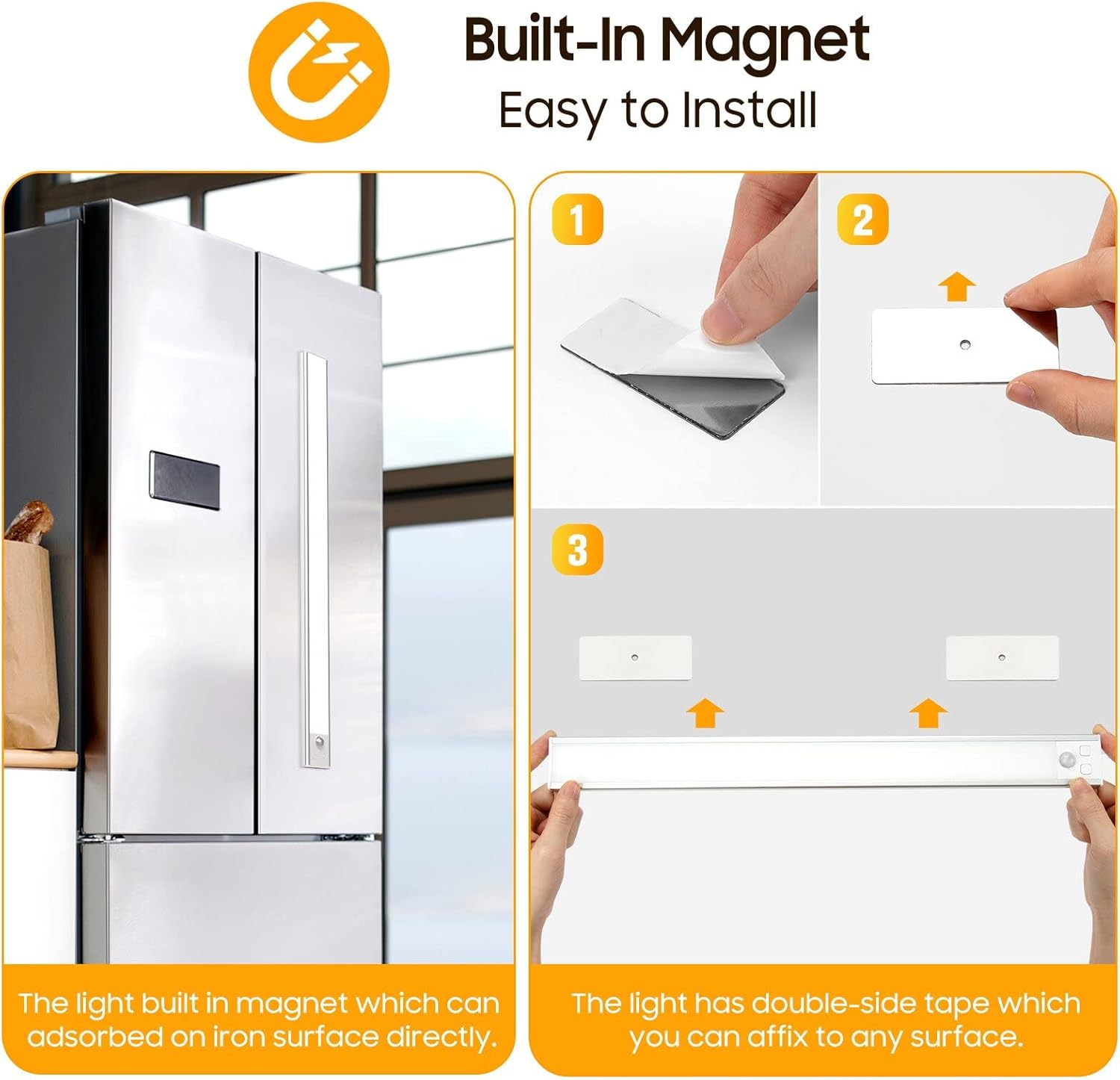 luz armario sensor movimiento instalación magnética
