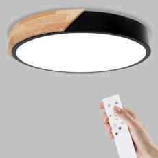 plafón LED moderno de madera con luz regulable