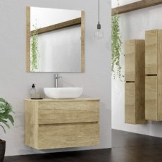 Mueble de baño 80 cm suspendido con dos cajones y gran capacidad de almacenaje