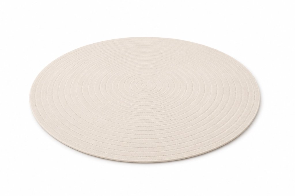 Alfombra redonda beige para dormitorio infantil Feng Shui