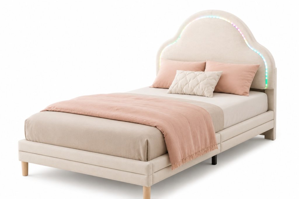 Cama infantil tapizada para dormitorio infantil Feng Shui