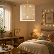 Dalber Lámpara De Techo Colgante Infantil Sweet Dreams Nubes Gris, E27, 62012ME, lámparas infantiles, habitación niños.