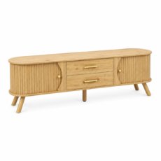 Mueble TV Forma Guisante Natural con Ranura Vertical — DACHETOU