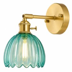 aplique de pared romántico con pantalla de cristal