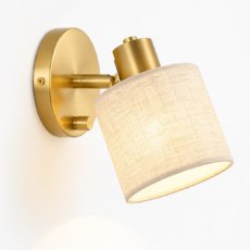 aplique de pared con pantalla redonda de tela