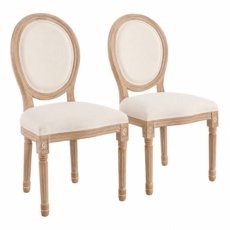 Pack 2 Sillas Comedor Respaldo Redondo Beige — VONLUCE