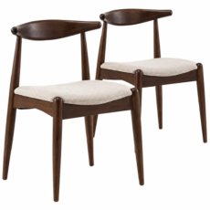 Pack 2 Sillas Comedor Madera Nogal Corzo — VS Venta-stock