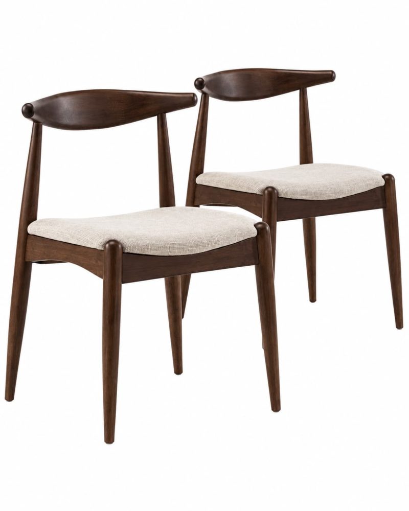 Pack 2 Sillas Comedor Madera Nogal Corzo — VS Venta-stock